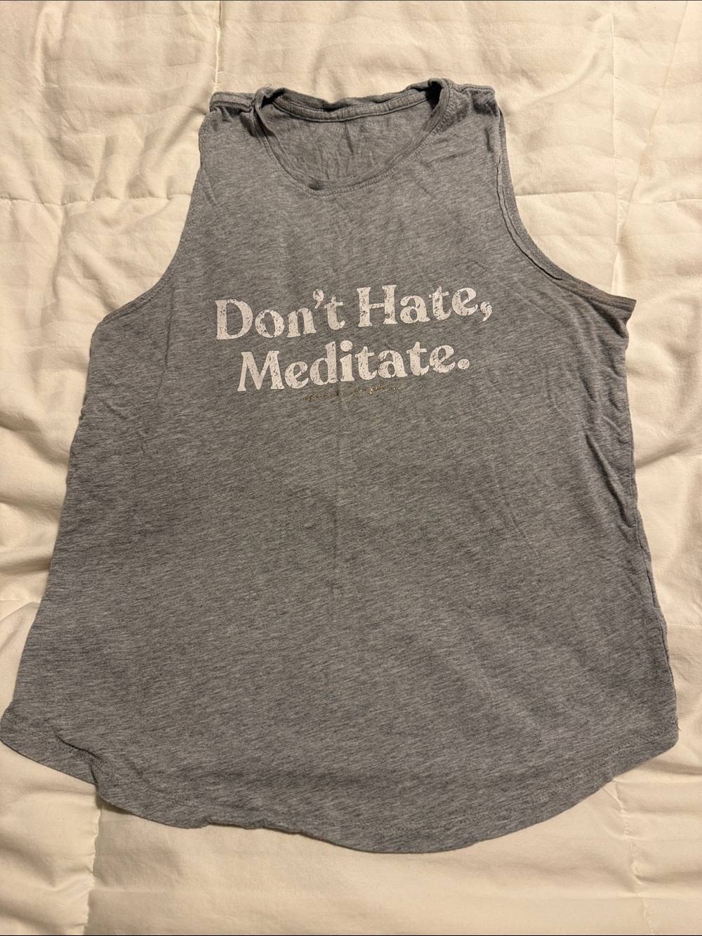 Spiritual Gangster - Grey Muscle Tee with White Text - Small
